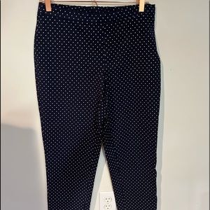 Isaac Mizrahi Live Blue White Polka Dot Pull On Crop Petite Summer Pant Size 12P